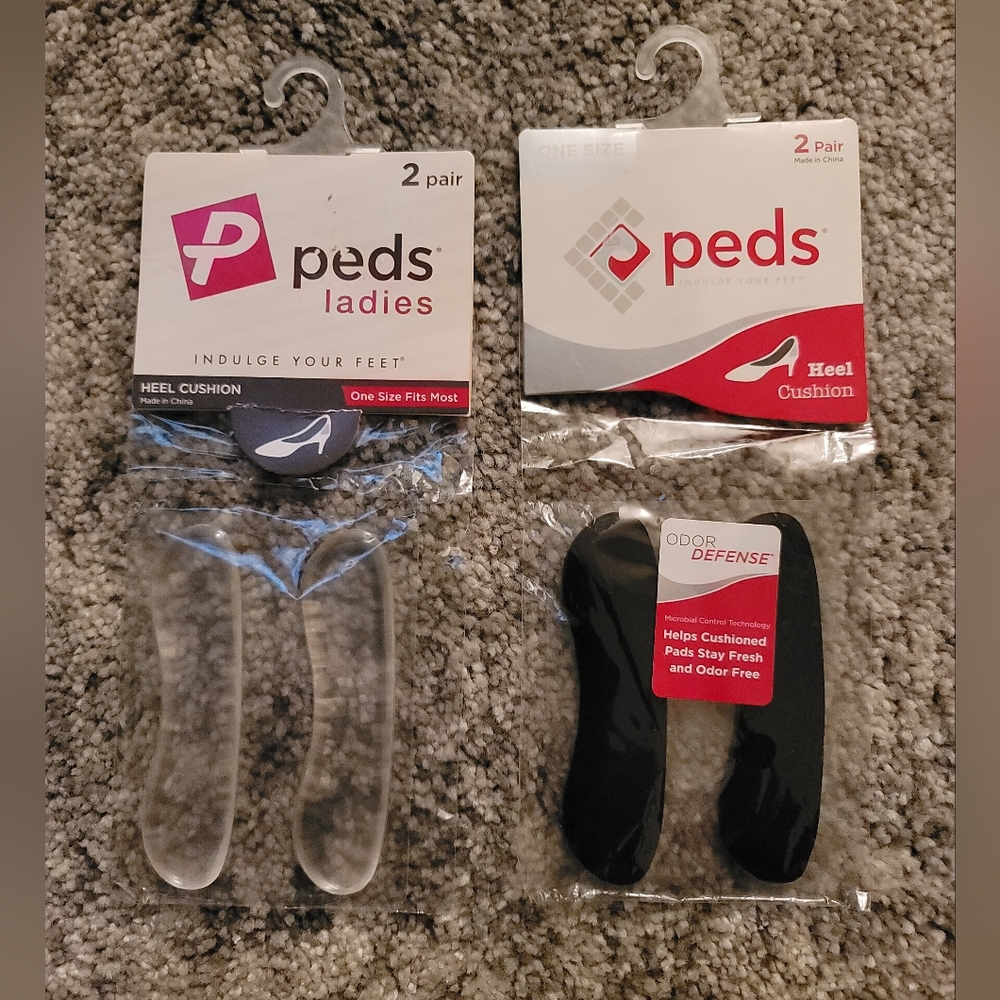 Peds Gel Heel Cushion, One Size Fits Most - Clear/Black (4 Pairs)